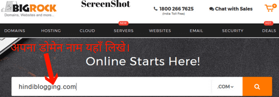 Bigrock Domain name Search hindi