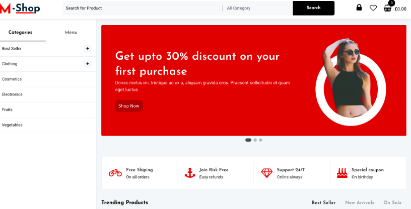 M Shop WordPress E commerce theme 2024