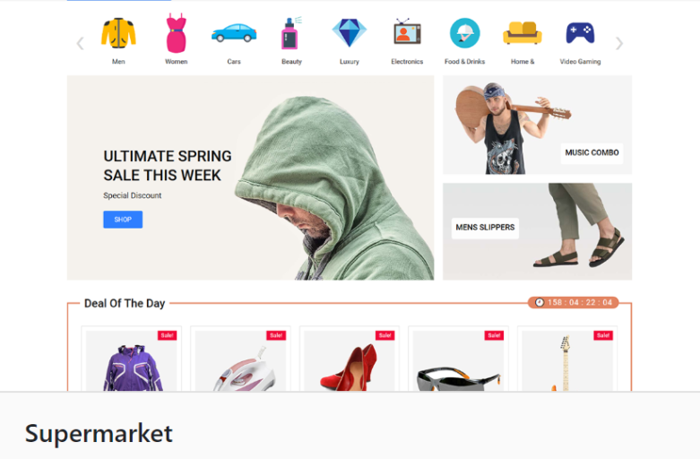 Supermarket WordPress E commerce theme 2024